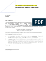 Suspension Expulsion Form Letter Template February 1, 2016