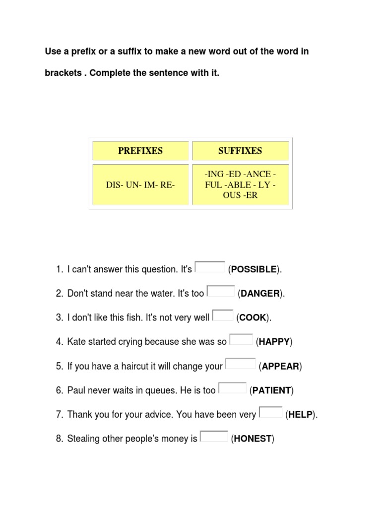 Prefix and Suffix New Word | PDF | Languages | Language Arts & Discipline