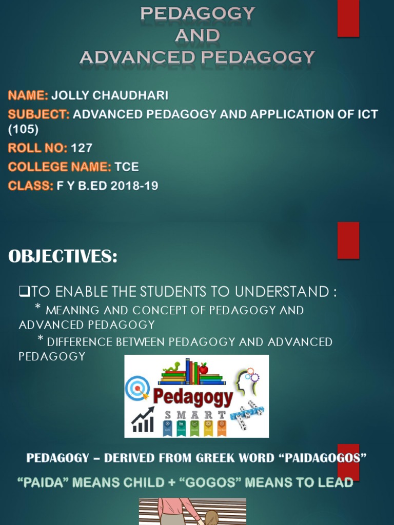 Pedagogy and Advanced Pedagogy | PDF | Pedagogy | Learning