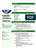 Claude Zephrix C. Ariston: Education