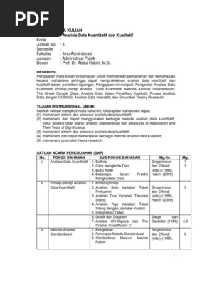 Microsoft Word Analisis Data Kaunti Kuali Saps1 Pdf