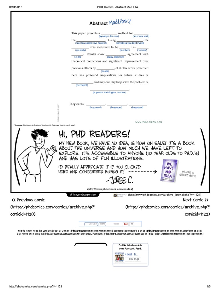 PHD Comics: Abstract Mad Libs | PDF