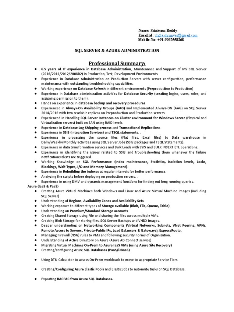 Azure SQL Database Administration Skills | PDF | Microsoft Sql Server ...