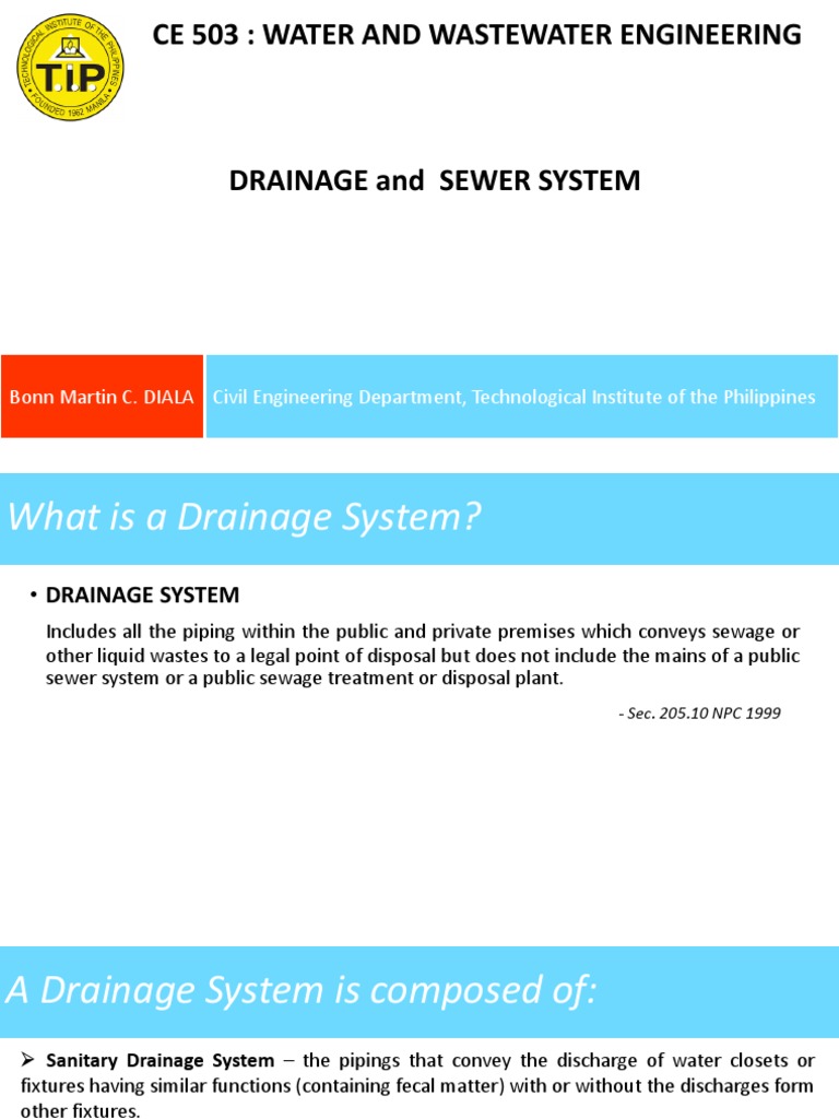Drainage and Sewer System Overview | PDF | Sanitary Sewer | Plumbing