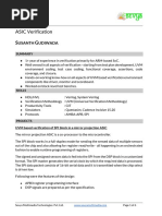 Sevya CV ASIC Verification - Susanth Gudiwada 2019 June