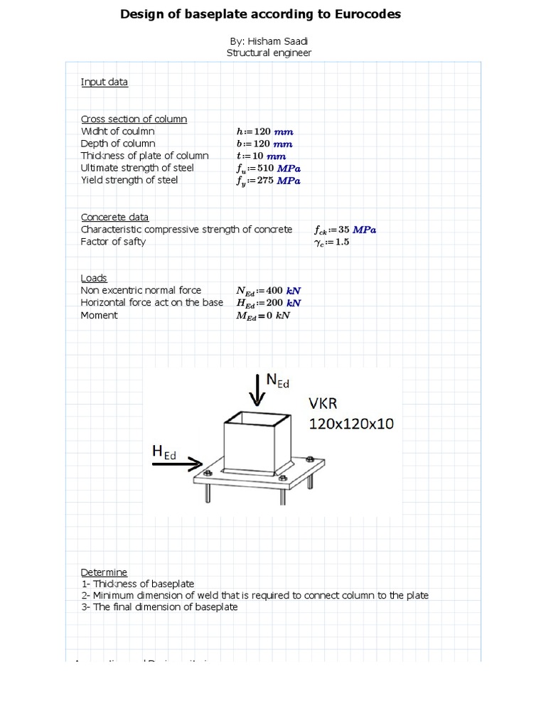 Eurocode Base Plate Design Guide | PDF | Strength Of Materials ...