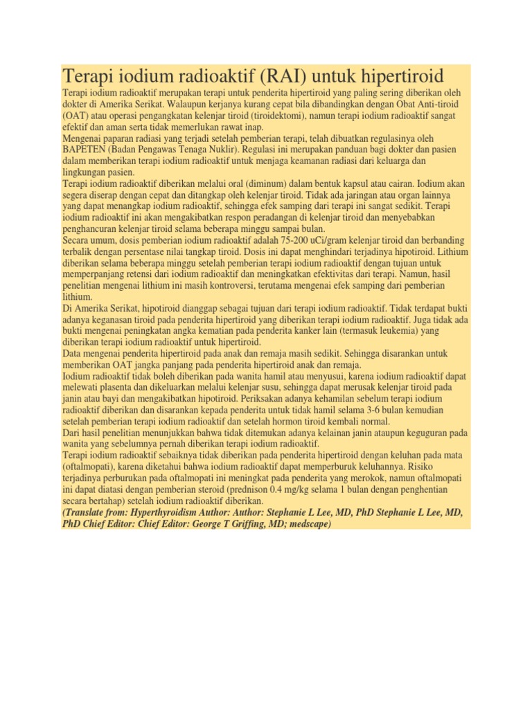 Terapi Iodium Radioaktif | PDF
