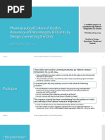 Pharmaceutical Culture of Quality, Assurance of Data Integrity & Quality by Design: Connecting The Dots