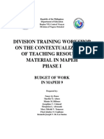 Division Training Workshop On The Contextualization of Teaching Resource Material in Mapeh Phase I