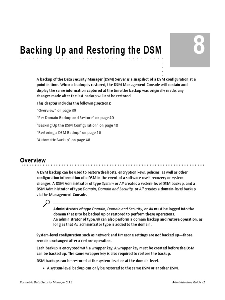 DSM Backup and Restore Guide | PDF | Backup | Secure Shell