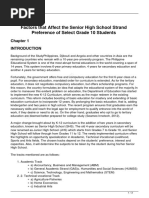 Factors That Affect The Senior High School Strand Preference of Select Grade 10 Students 2