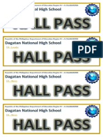 Hall Pass For Junior High