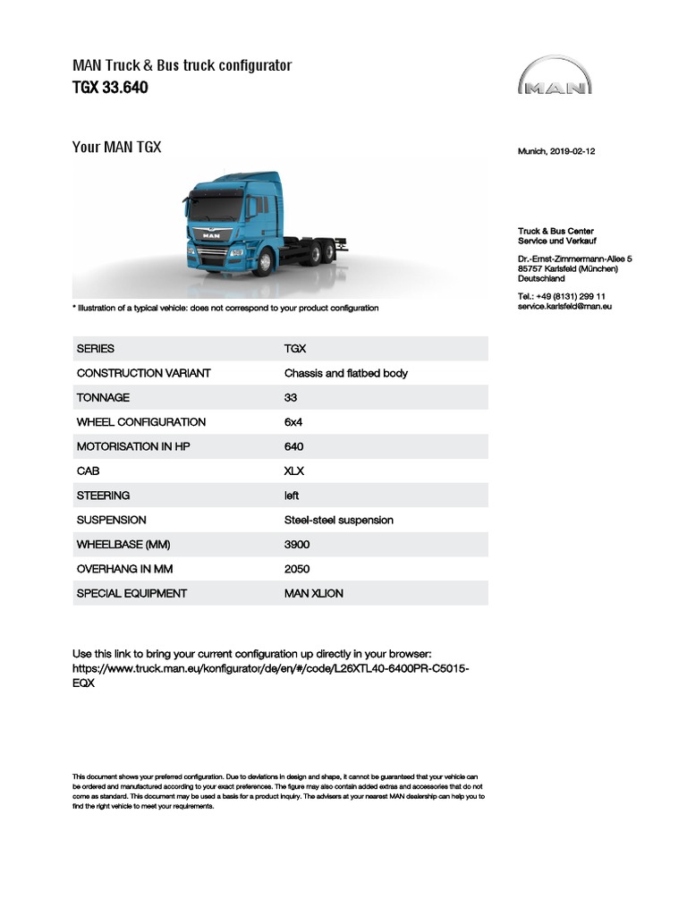 MAN Truck & Bus Truck Configurator | PDF | Truck | Motor Vehicle