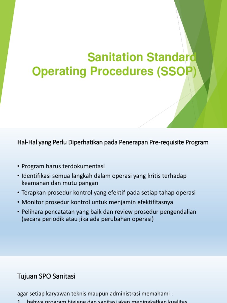 Panduan SSOP untuk Industri Pangan | PDF | Teknologi & Rekayasa
