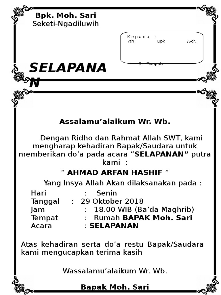 Undangan Aqiqah