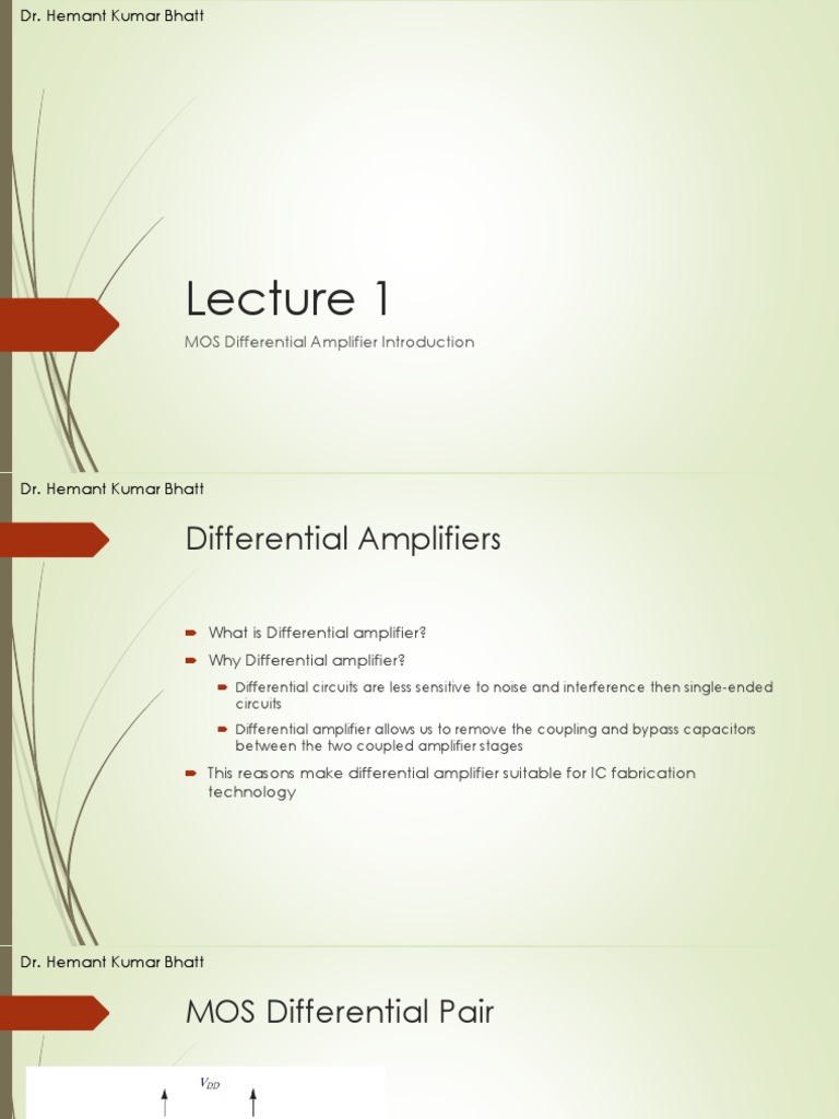 MOS Differential Amplifier Overview | PDF | Mosfet | Amplifier
