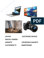 Laptop Electronic Devices Digital Camera Gadgets Household Gadgets Flatscreen TV Smartphone