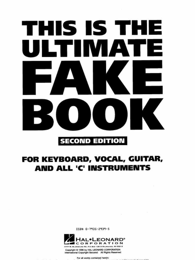 This Is The Ultimate Fake Book 2nd Ed. C PDF