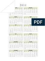 Microsoft Office Excel Calendar 2011