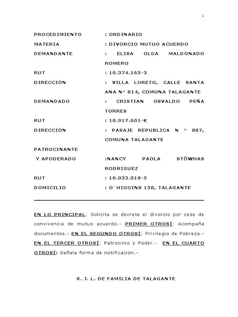 Divorcio Pdf Divorcio Matrimonio