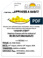Make Happiness A Habit!: "Anand Utsav" Sri Sri Ravi Shankarji!!
