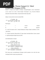 Tabel Sampel Krejcie dan Morgan | PDF