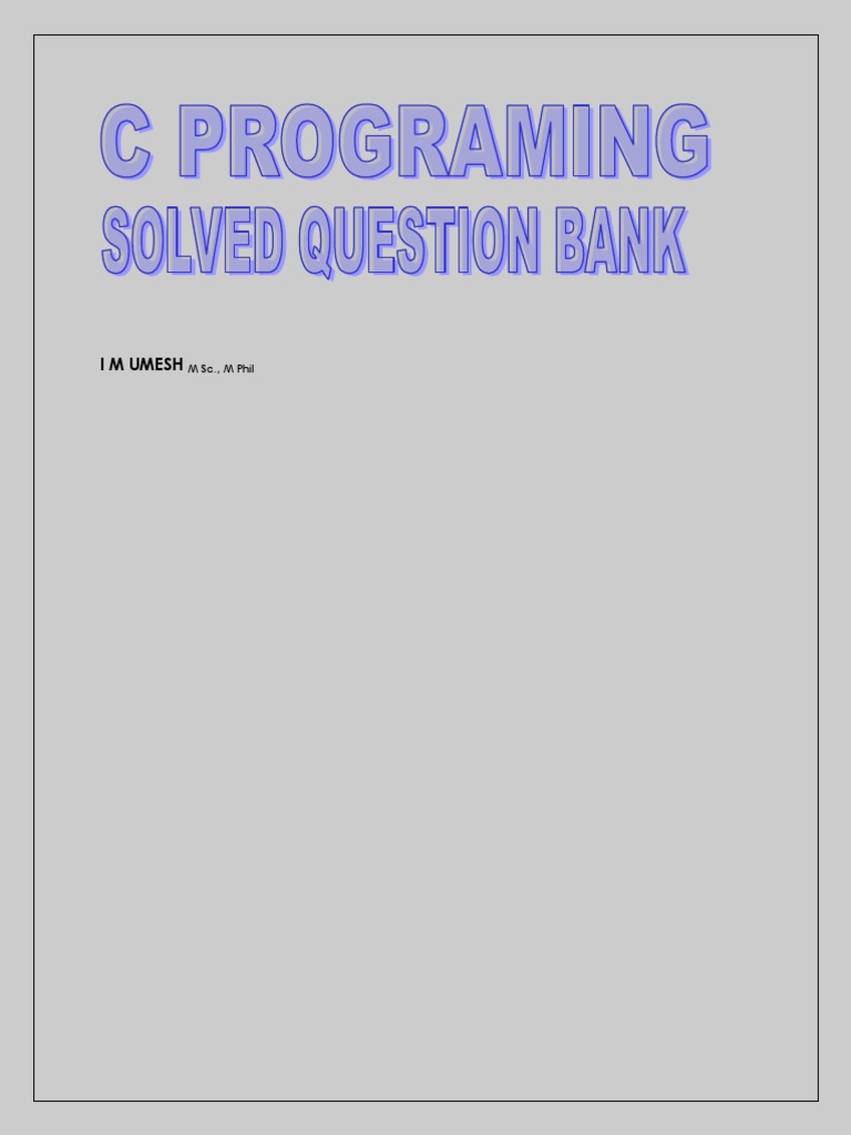 C Programming Questions and Answers 2 | PDF | Array Data Structure ...
