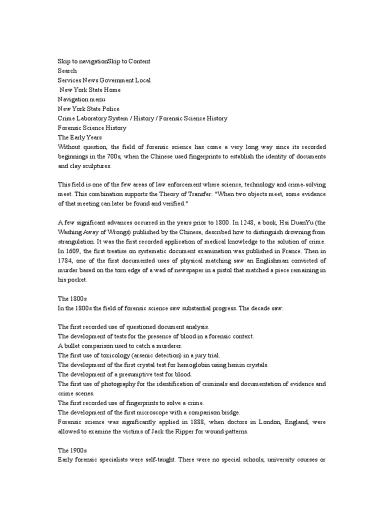 Forensic Science History Pdf Forensic Science Microscope