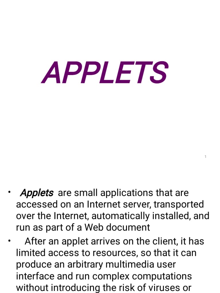 11 Applets Ppt Mb Java Programming Language Html