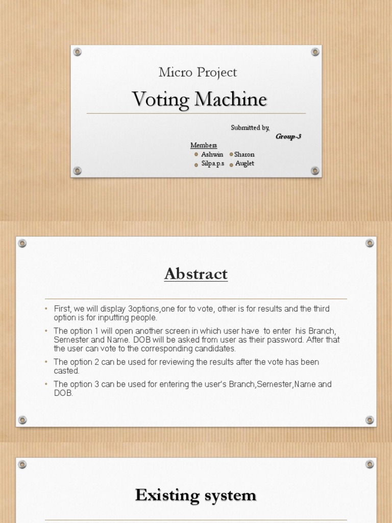 Voting Machine Project Overview | PDF