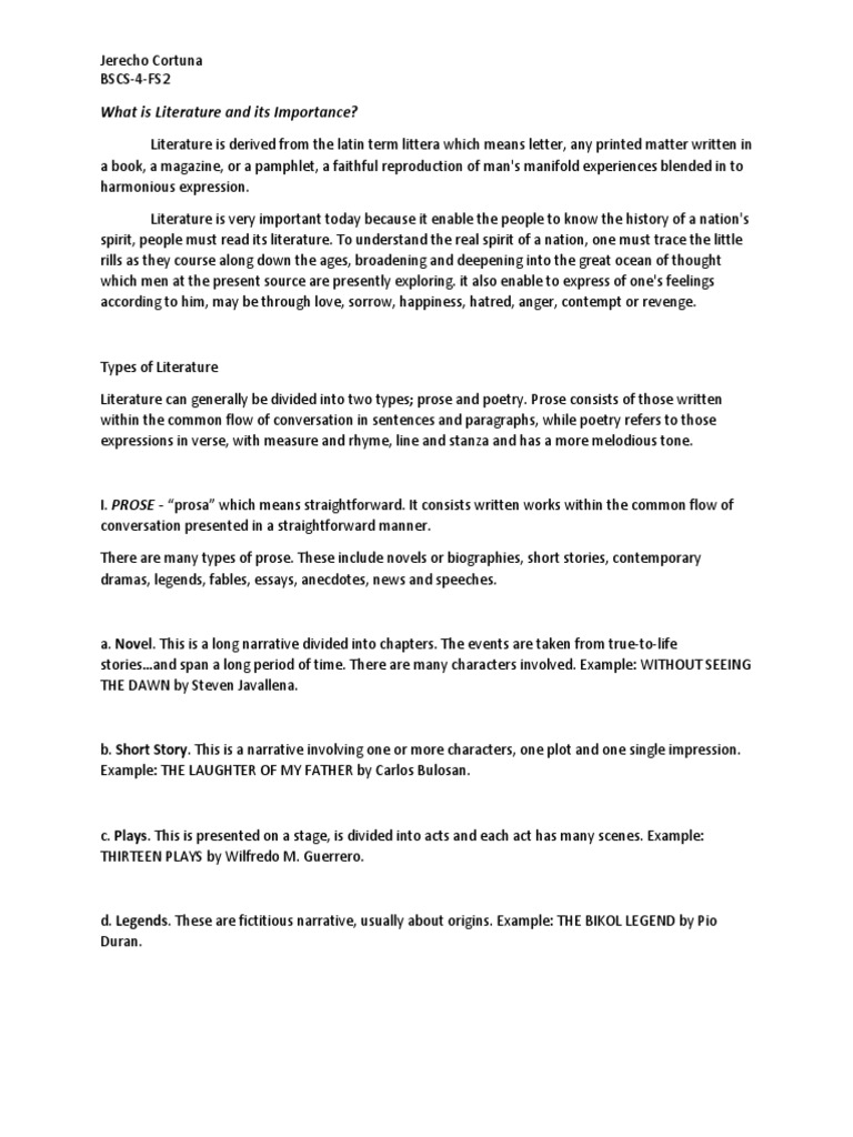What Is Literature and Its Importance | PDF | Poetry | Comedy