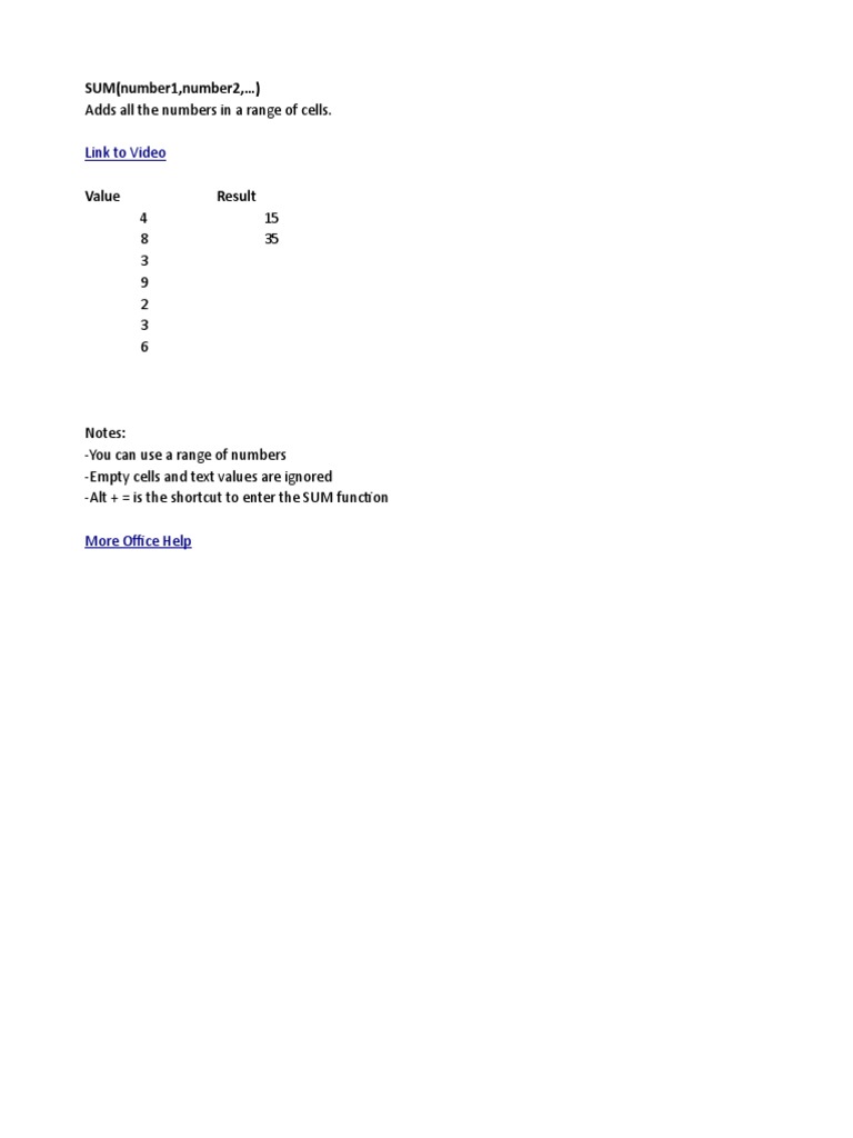 Essential Excel Functions Guide | PDF | Spreadsheet | Computer Programming