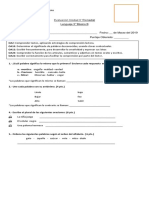 Evaluación Remedial Lenguaje