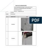 PUNCH LIST DE OBSERVACIONES EN AMPLIACIÓN DE COMPLEJO PENITENCIARIO DE AREQUIPA