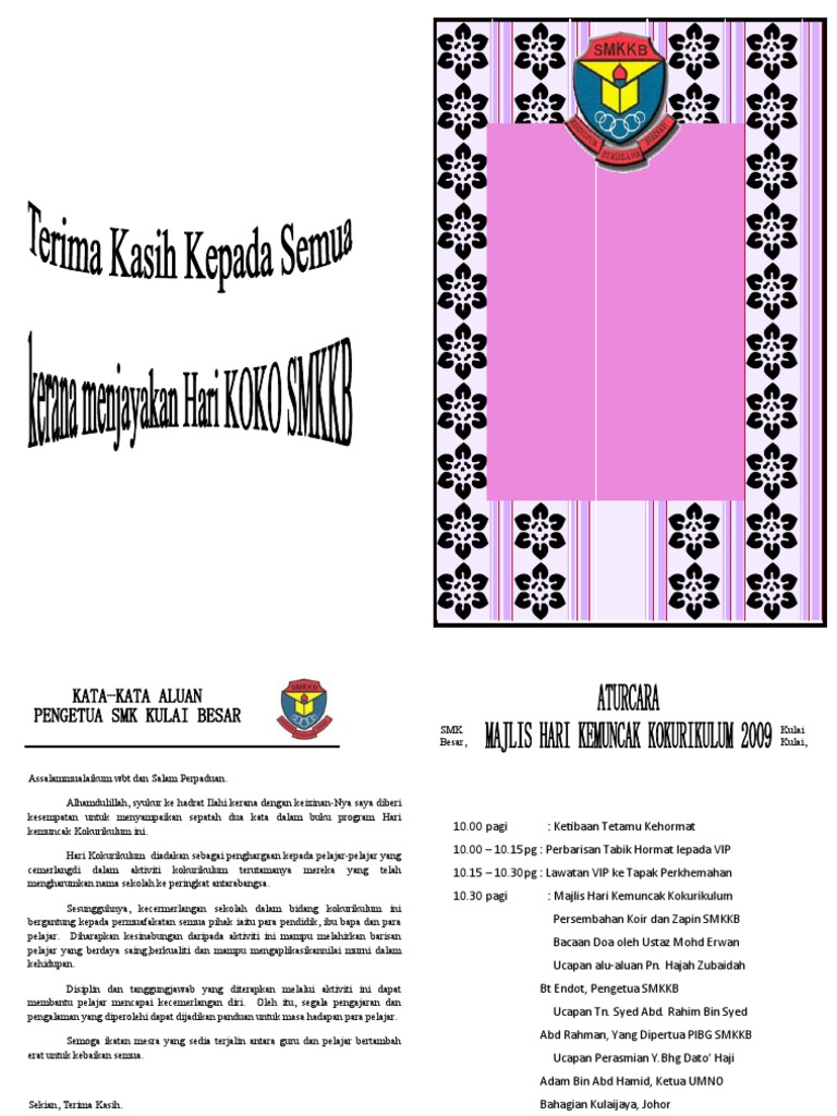 Buku program hari sukan