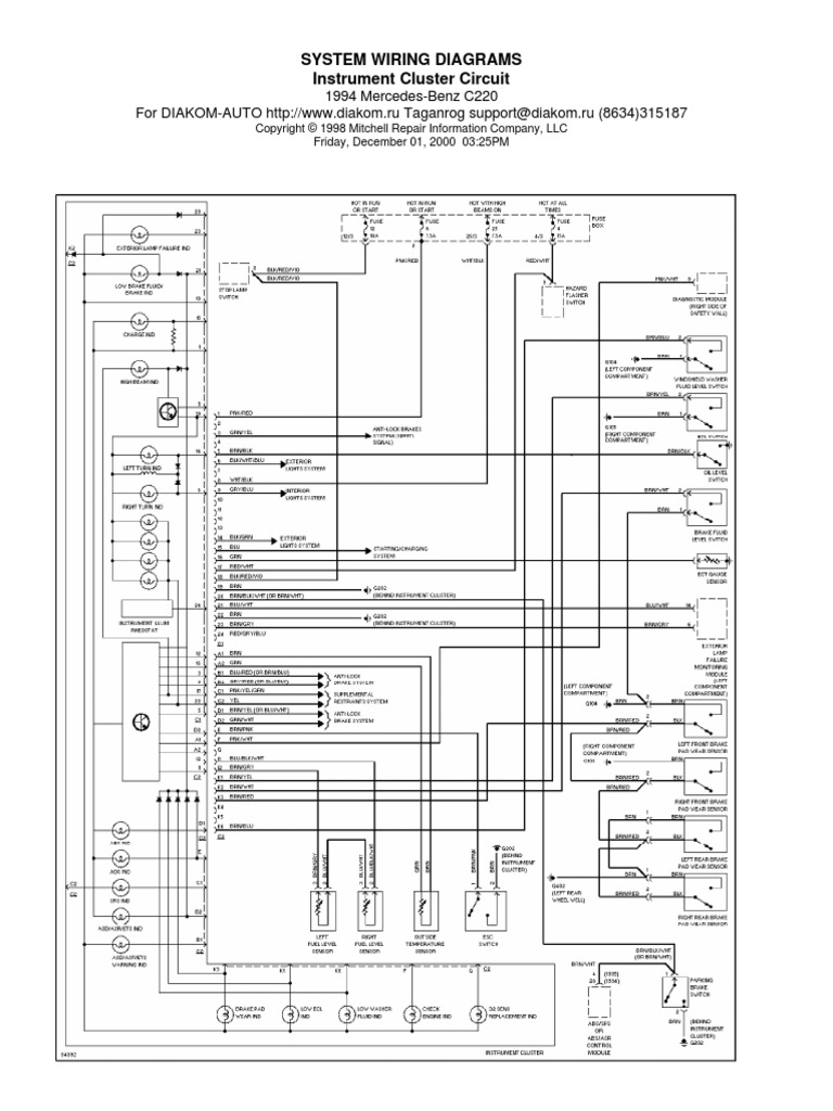 System Wiring Diagrams Instrument Cluster Circuit PDF