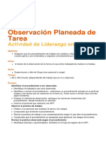 Observación Planeada de Tarea: Actividad de Liderazgo en Terreno