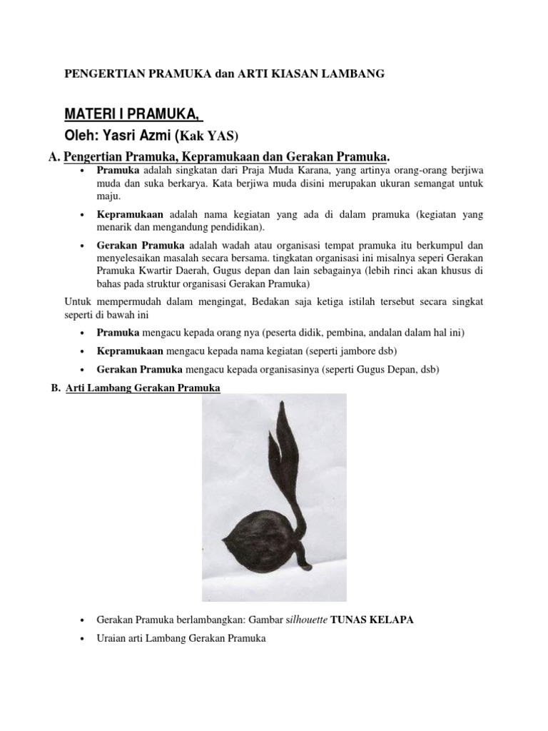 Pengertian Pramuka Dan Arti Kiasan Lambang
