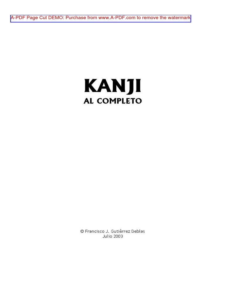 Libro de Japones Kanji Al Completo (Cut) PDF | PDF | Kanji | Diccionario