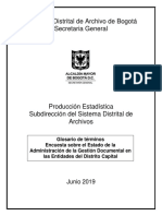 Glosario de Términos Encuesta Sobre El Estado de La Administración de La Gestión Documental en Las Entidades Del Distrito Capital