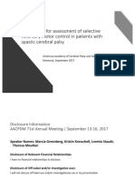 Clinical Tool For Assessment of Selective Voluntary Motor Control in Patients With Spastic Cerebral Palsy