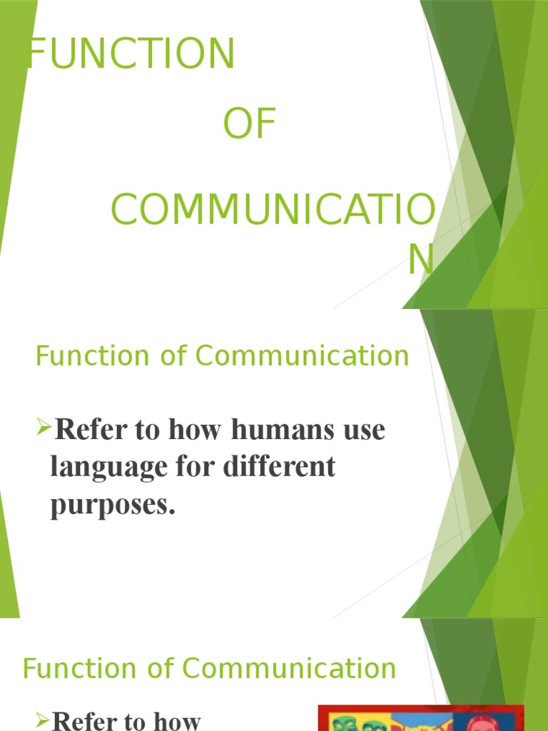 FUNCTION&Communication 2 | PDF | Communication | Linguistics