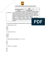 Prueba de Matemática Septimo Básico