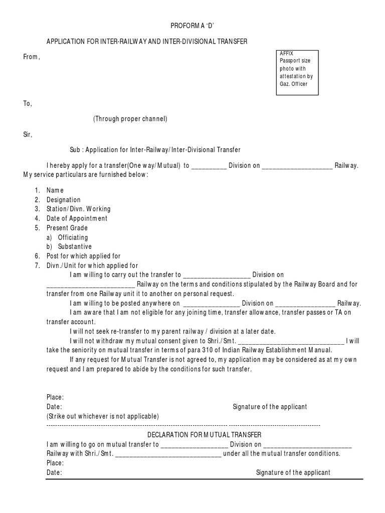 Mutual Transfer Application 0 0 PDF Government And Personhood