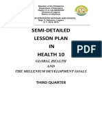 Semi-Detailed Lesson Plan IN Health 10: Third Quarter