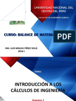 Curso: Balance de Materia Y Energía: Universidad Nacional Del Centro Del Perú