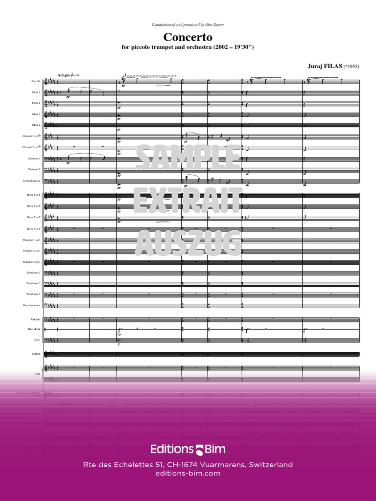 Filas Piccolo Trumpet Concerto PDF Concerto Classical Music