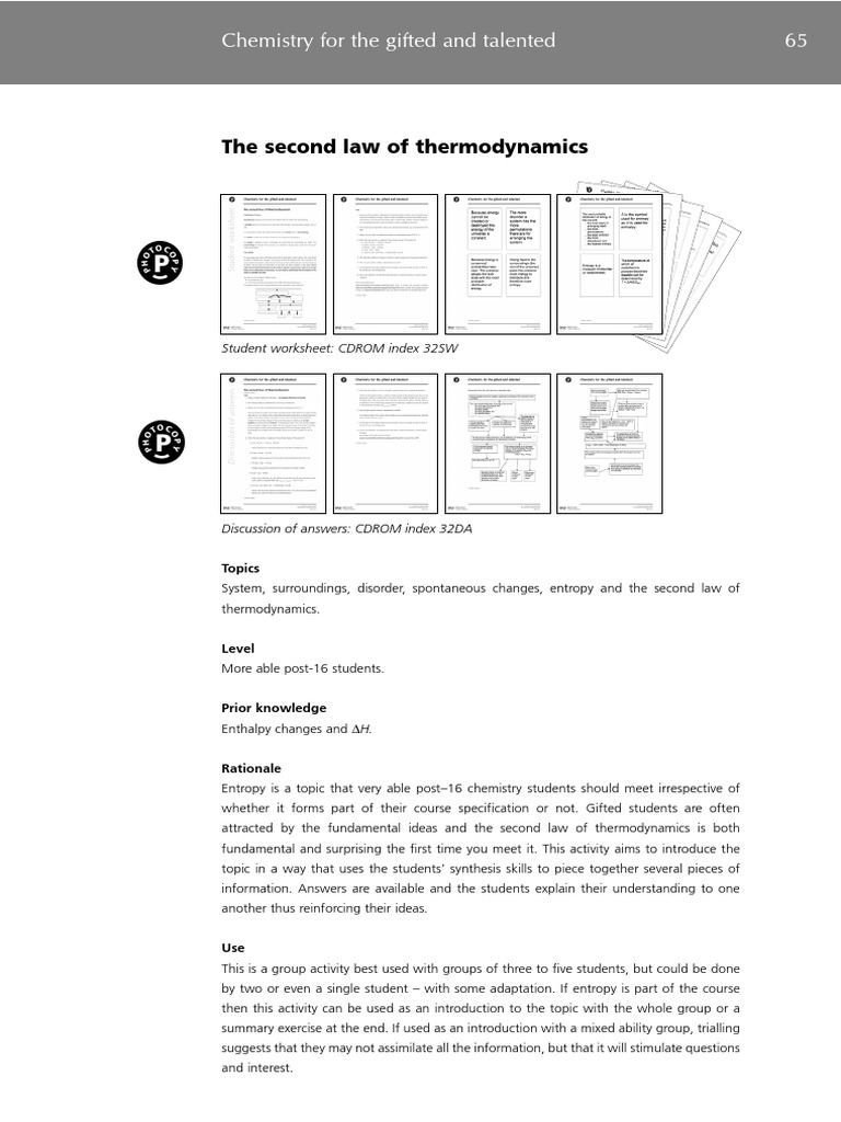 Understanding the Second Law of Thermodynamics | PDF | Entropy ...