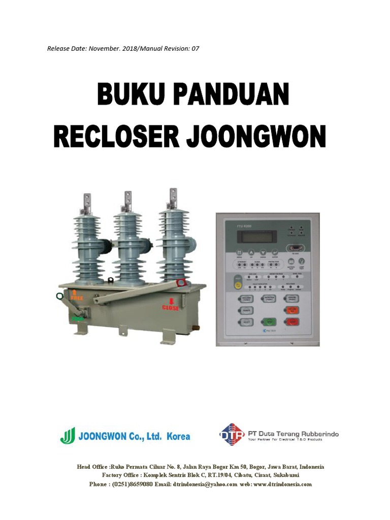 Manual Book Recloser Nov - 18 Rev - 07 | PDF