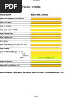 Supplier Claims Submission Template:: Instructions Fill in This Column